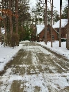 Freshly plowed driveway in Bloomfield Hills