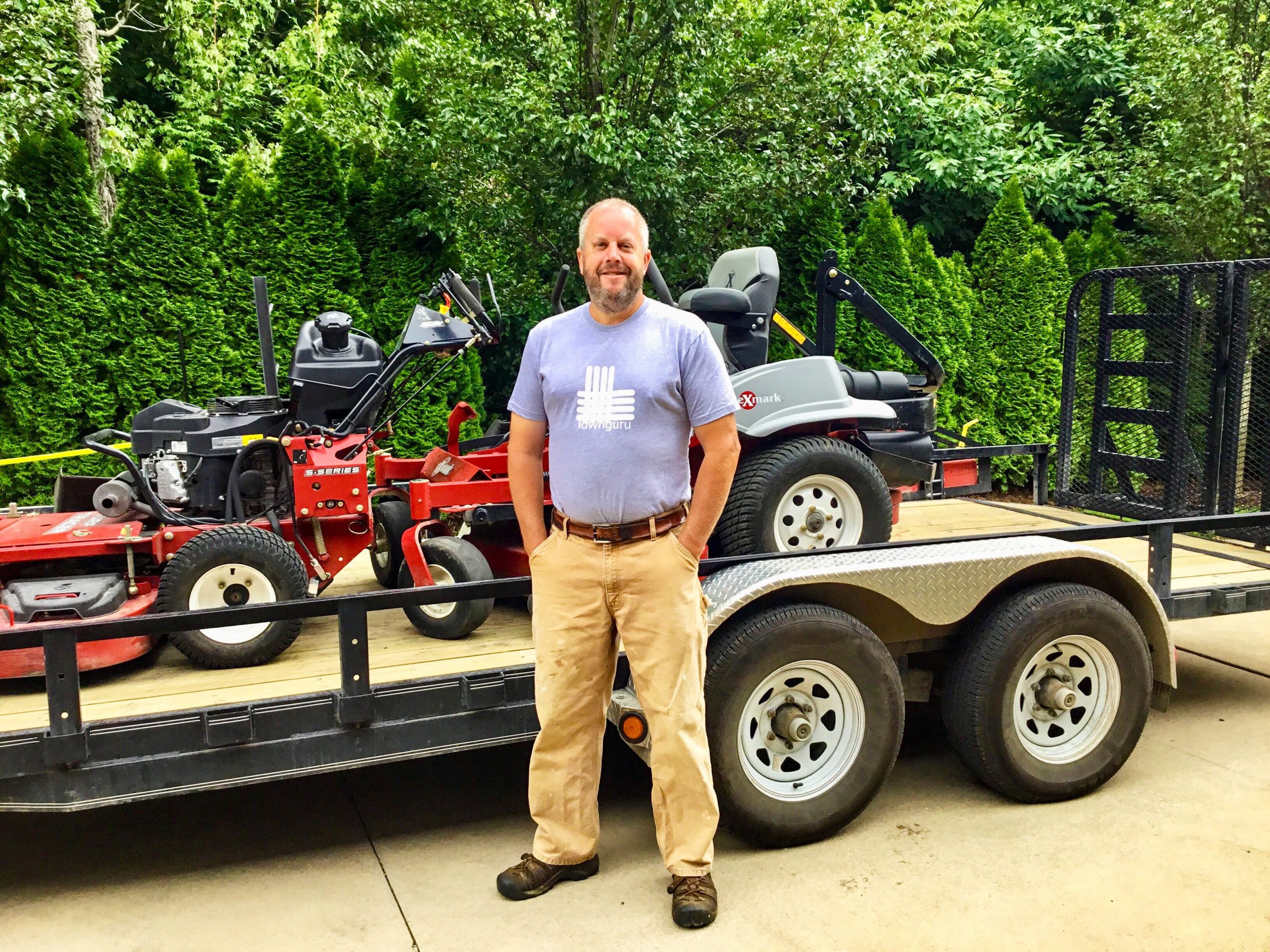 LawnGuru July Pro David with his Exmark Zero Turn Lazer Z Mowers