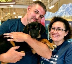 LawnGuru Jeremy, Kellee and Auggie. German Shepherd Puppy