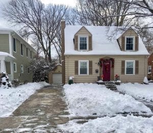 Driveway clear of snow in South Lyon, Michigan