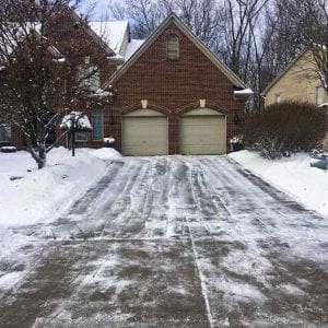 Driveway after being plowed in Livonia