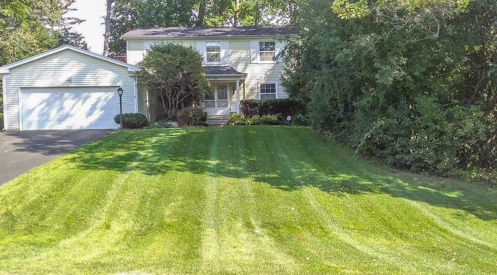 A home in Bloomfield Hills, Michigan that has been freshly mowed