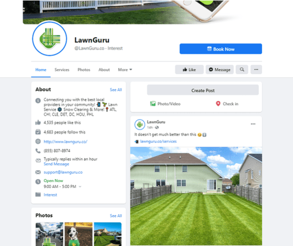 LawnGuru Facebook Page