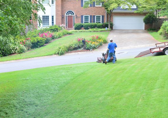 Man mowing the lawn