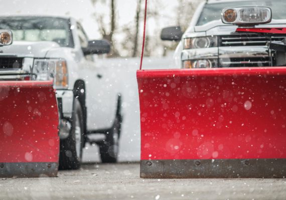 Winter Weather Ready Snow Plow Pickup Trucks