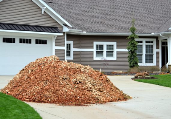 Mulch for landscape delivered to home own in driveway