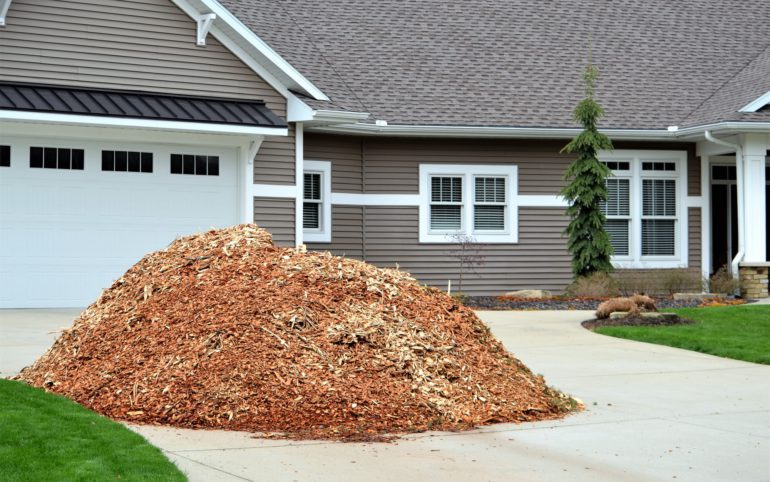 Mulch for landscape delivered to home own in driveway