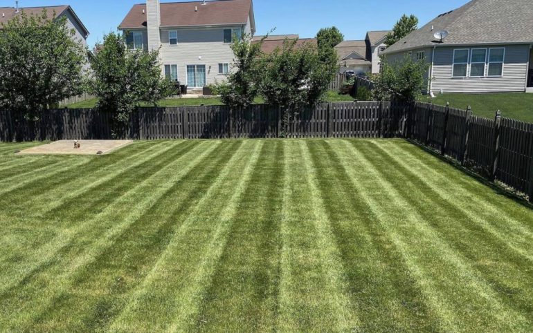 Fresh mowed lawn in The Woodlands Texas
