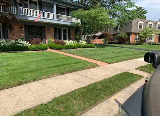 Fresh mowed lawn in Oak Lawn Illinois