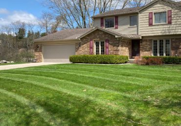 Freshly mowed lawn in Akron Ohio