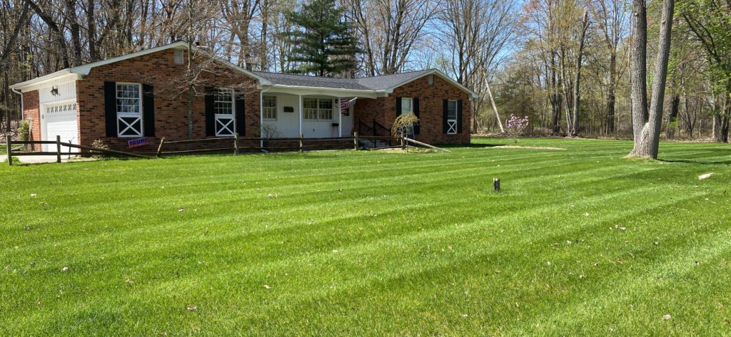 Freshly mowed lawn in Mentor Ohio