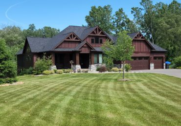 Freshly mowed lawn in Levittown Pennsylvania