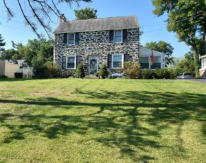 Freshly mowed lawn in Drexel Hill Pennsylvania