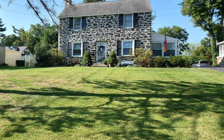 Freshly mowed lawn in Drexel Hill Pennsylvania