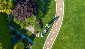 Landscaping Job Grass Mowing Aerial