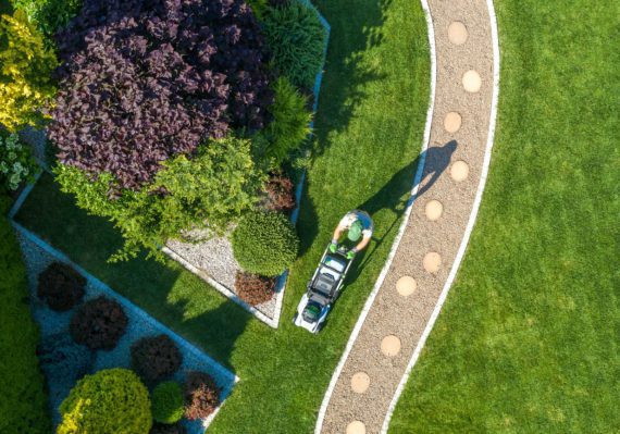 Landscaping Job Grass Mowing Aerial
