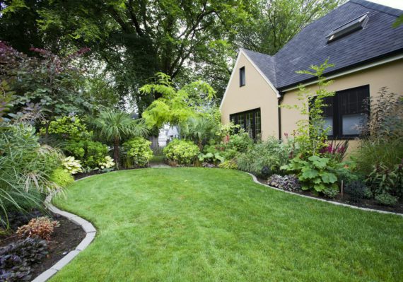 House and Landscaped Yard