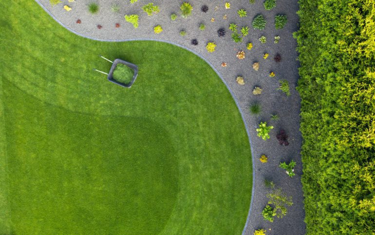 Taking Car of Residential Backyard Lawn